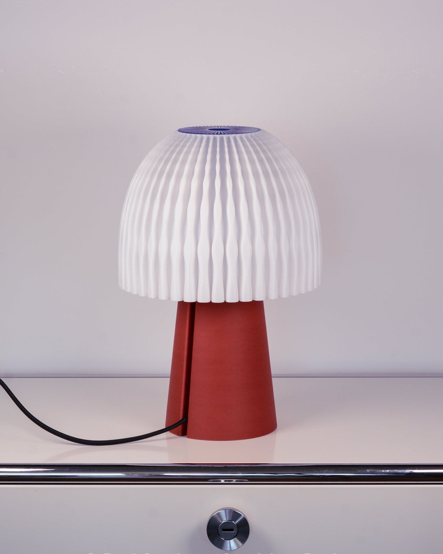 Emberdome Tall Ripple Lamp – 3D Printed Modern Mushroom Bedside Lamp