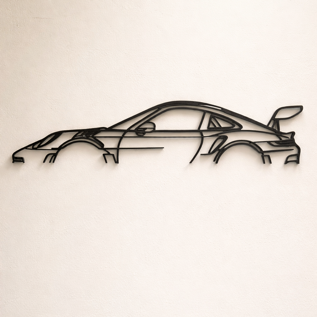 Porsche Silhouette Wall Art – Minimal Metal Car Outline