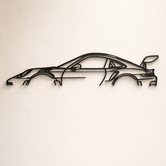 Porsche Silhouette Wall Art – Minimal Metal Car Outline