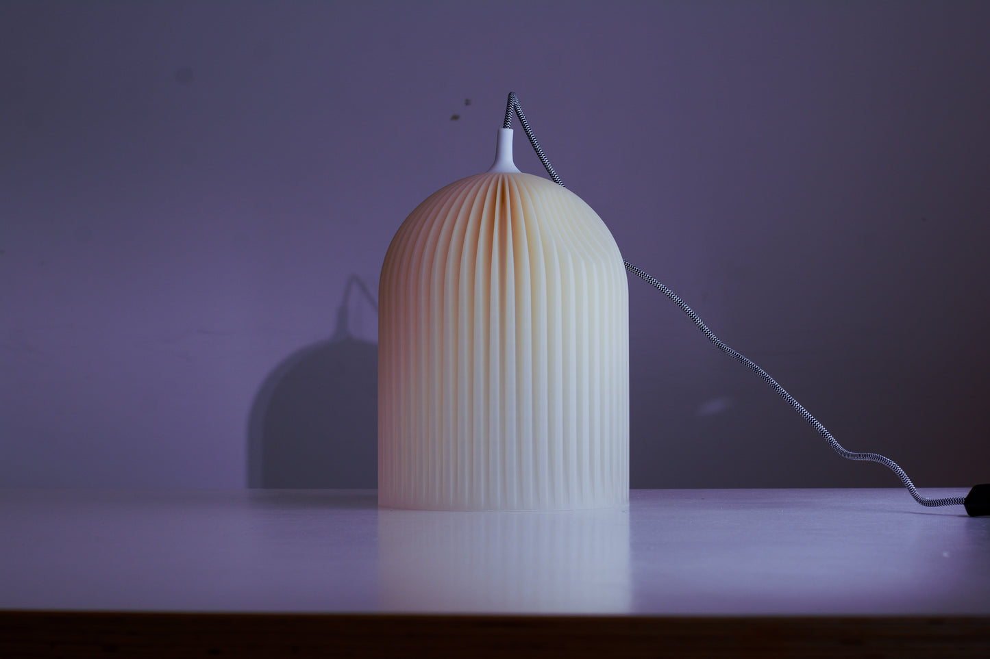 Lunara Ripple Pendant Lamp – 3D Printed Modern Minimal Light