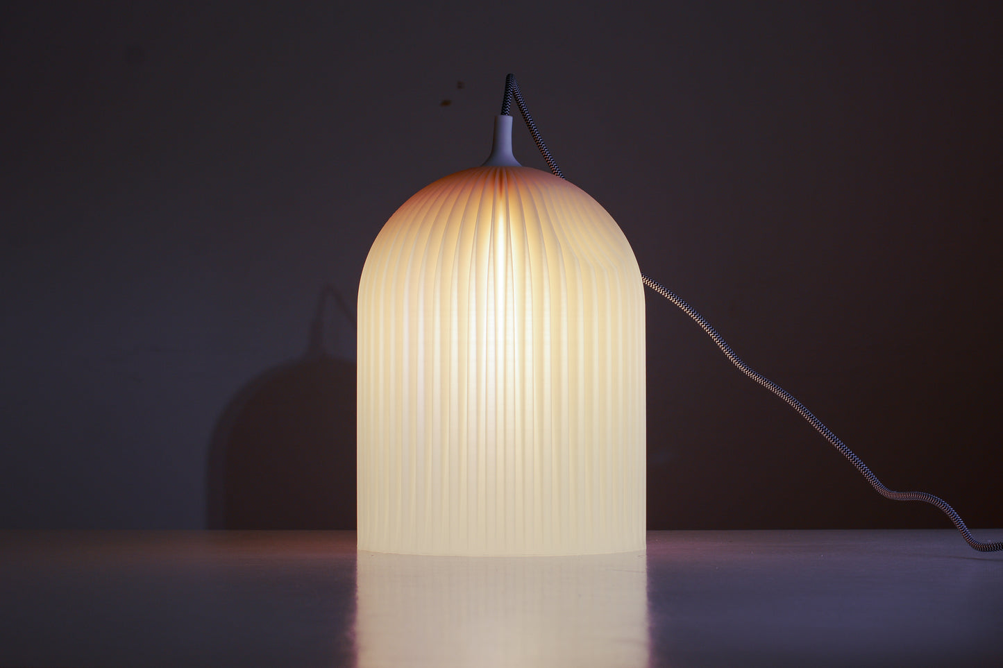 Lunara Ripple Pendant Lamp – 3D Printed Modern Minimal Light