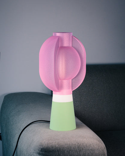 Orbis Bloom Lamp – 3D Printed Colorblock Modern Sculptural Table Light