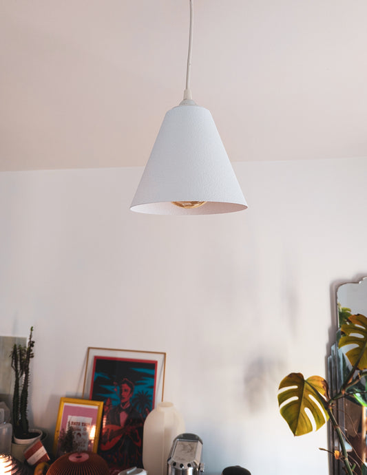 Solace Cone Pendant Lamp – 3D Printed Minimal Matte Ceiling Light
