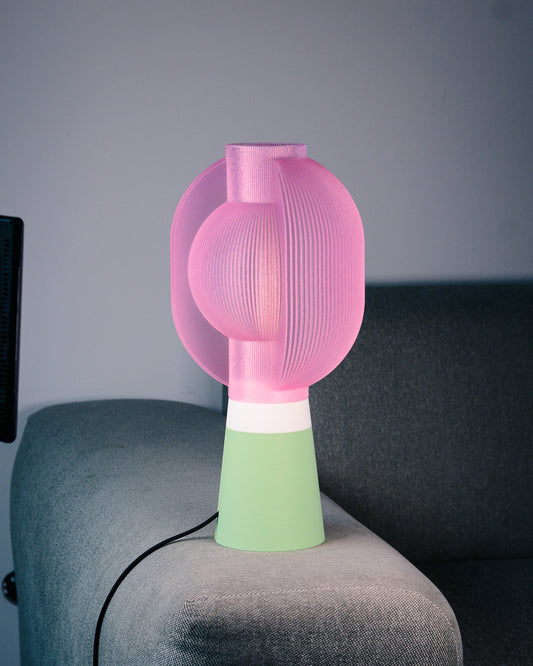 Orbis Bloom Lamp – 3D Printed Colorblock Modern Sculptural Table Light