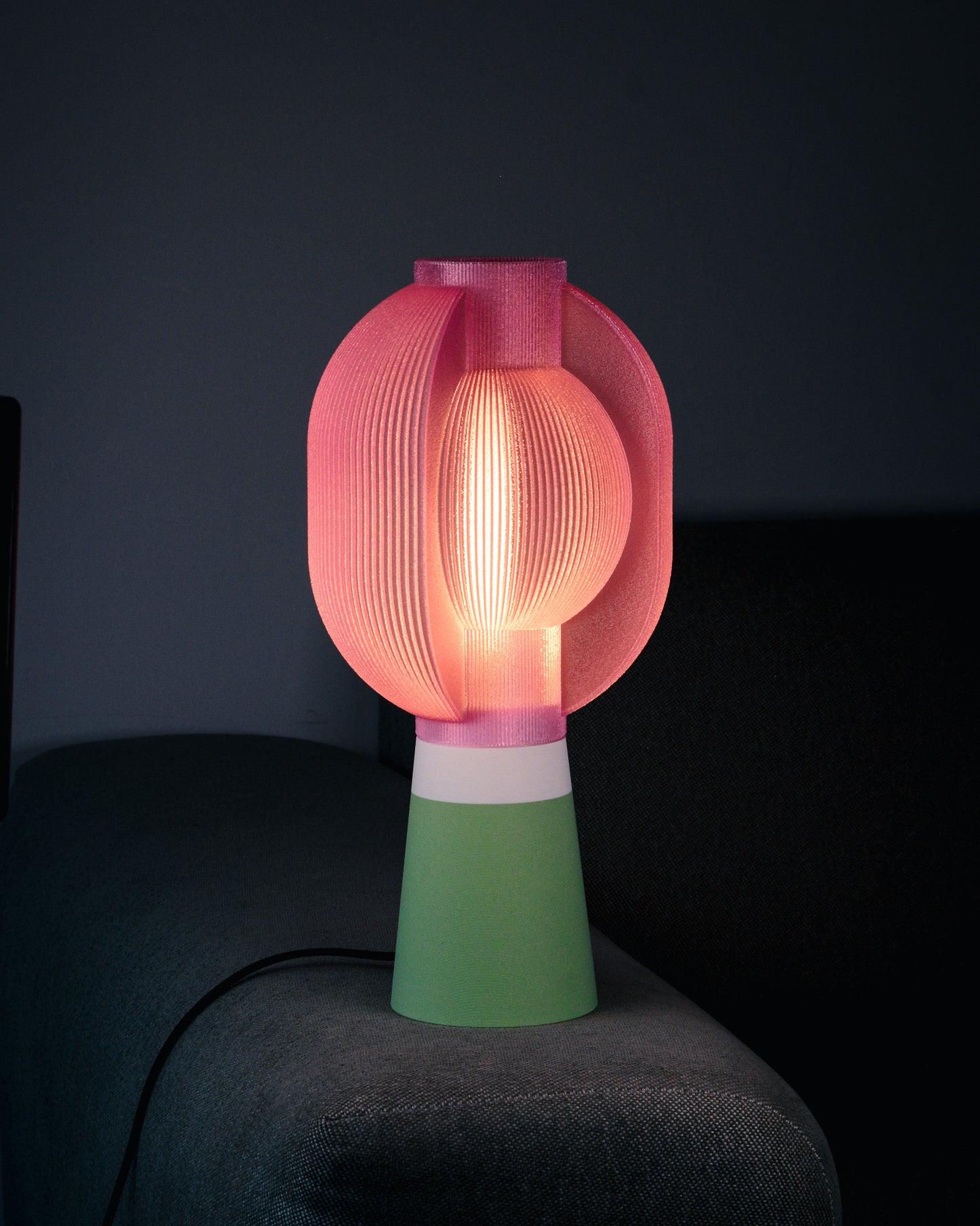 Orbis Bloom Lamp – 3D Printed Colorblock Modern Sculptural Table Light