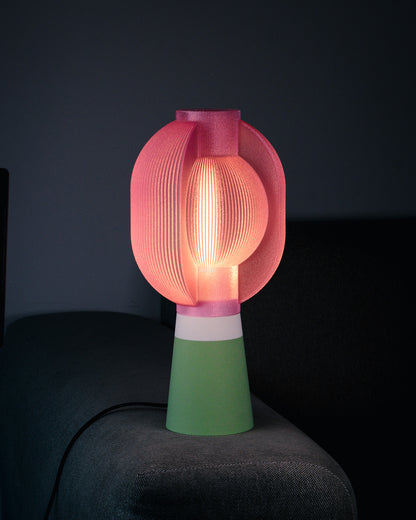 Orbis Bloom Lamp – 3D Printed Colorblock Modern Sculptural Table Light