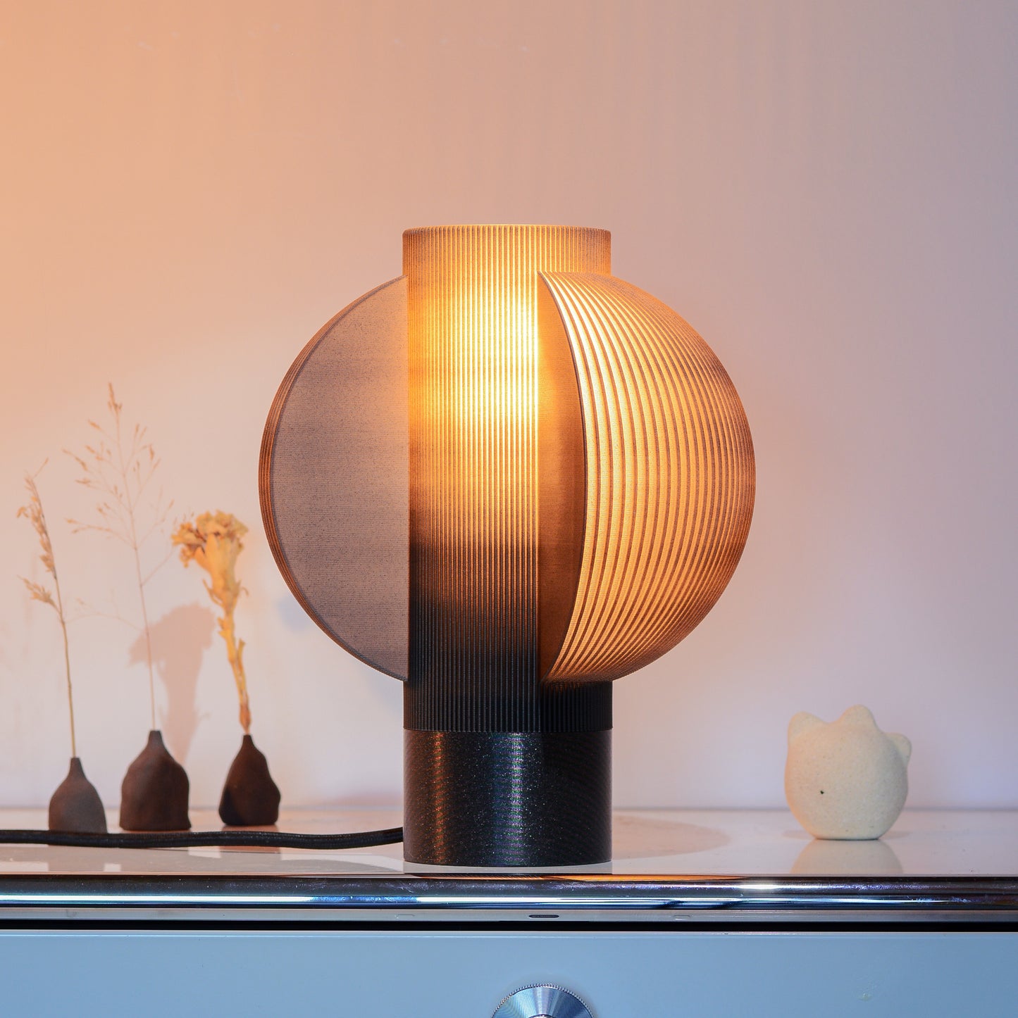 Orbis Halo Lamp – 3D Printed Modern Sculptural Ambient Table Lamp